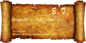 Bognár Tünde névjegykártya