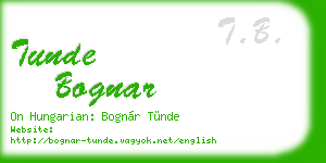 tunde bognar business card